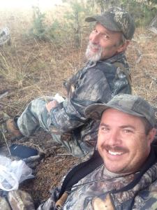 Jerry Davis with his back to the camera, and his buddy Leo.