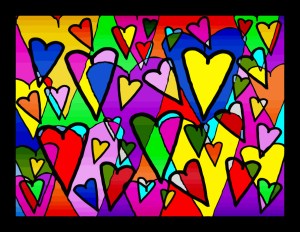 stained glass hearts. lilgoldwmn. free stockxchng